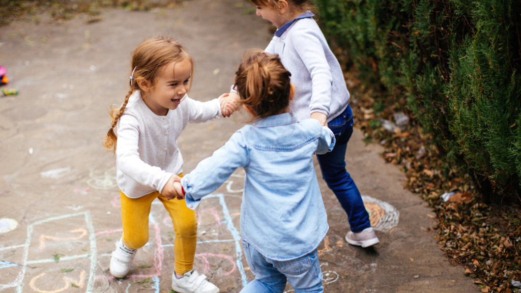 girls playing outside