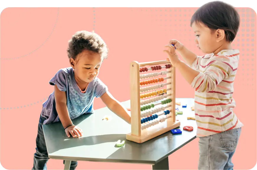 British values image - children playing with an abacus