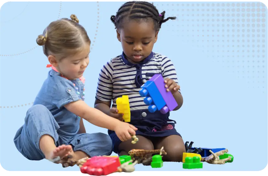 British values image - children playing with building blocks