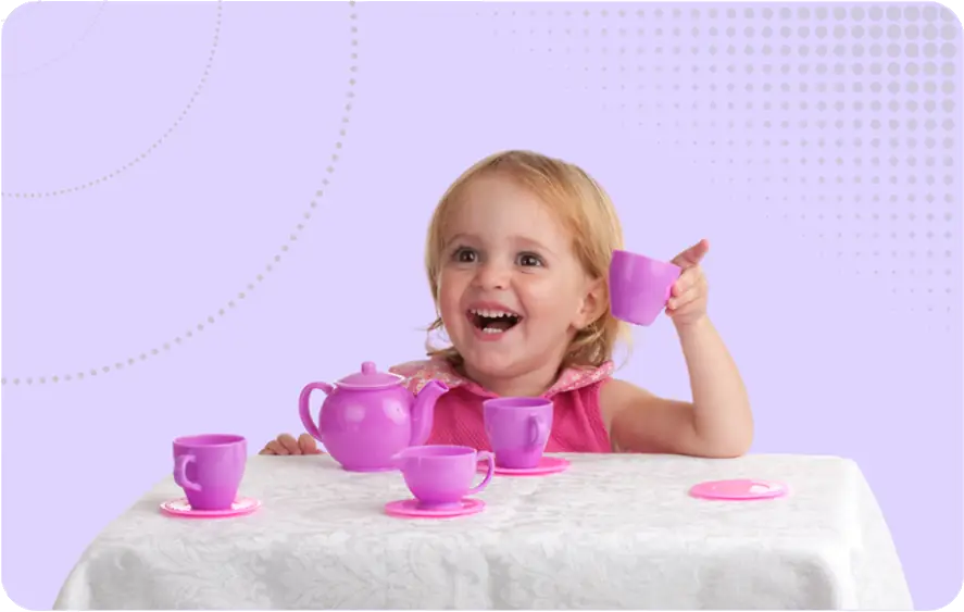 Communication and language activities image - kids tea party