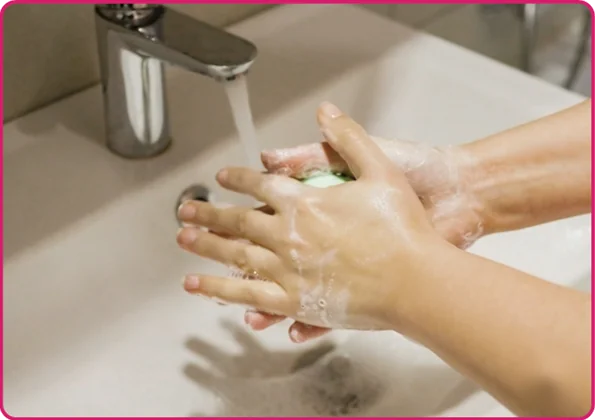 Hand foot and mouth image - child hands washing