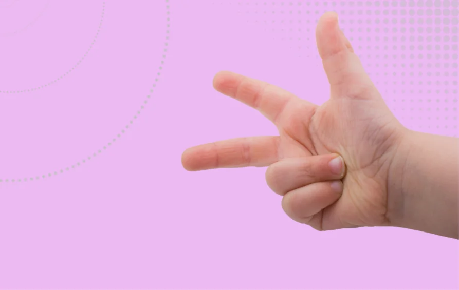 Inclusive Practice in early years image - hand showing three fingers