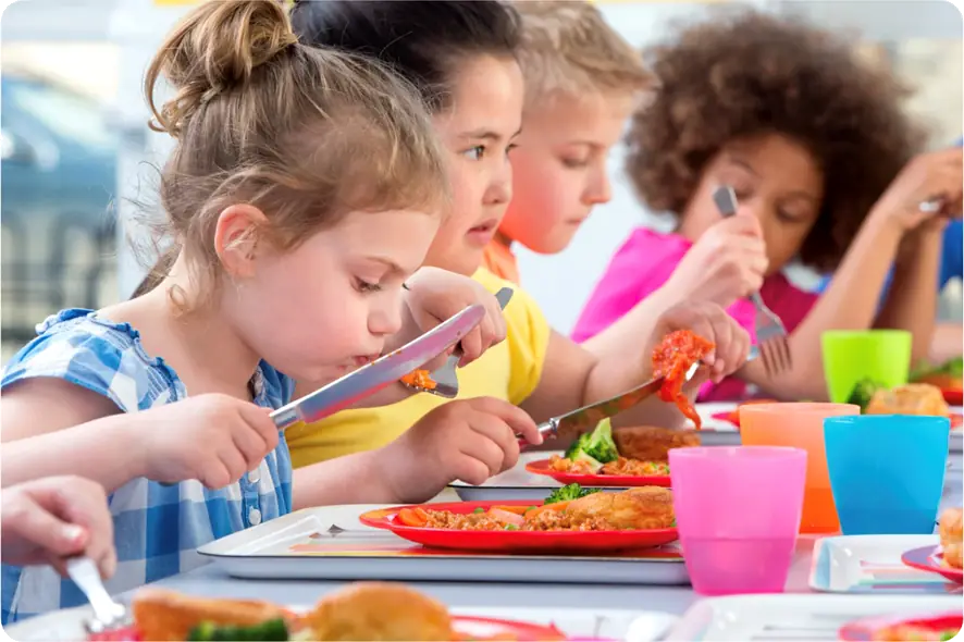 Ofsted 3Is Blog image 2026 - Children eating lunch with knives and forks