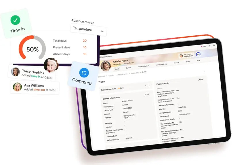 Nursery Ofsted Document Checklist - Tablet and attendance imagery