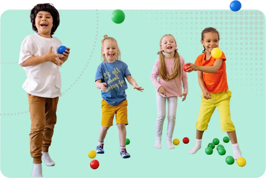 Mental Health for Children image - Children playing together with colourful balls