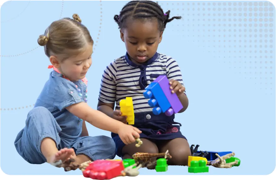 Mental Health for Children image - Children playing together with stacking blocks