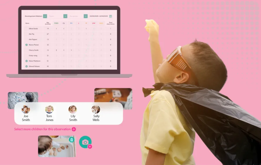 How Ofsted Inspects achievement image - A superhero child next to some Ovivio screenshots