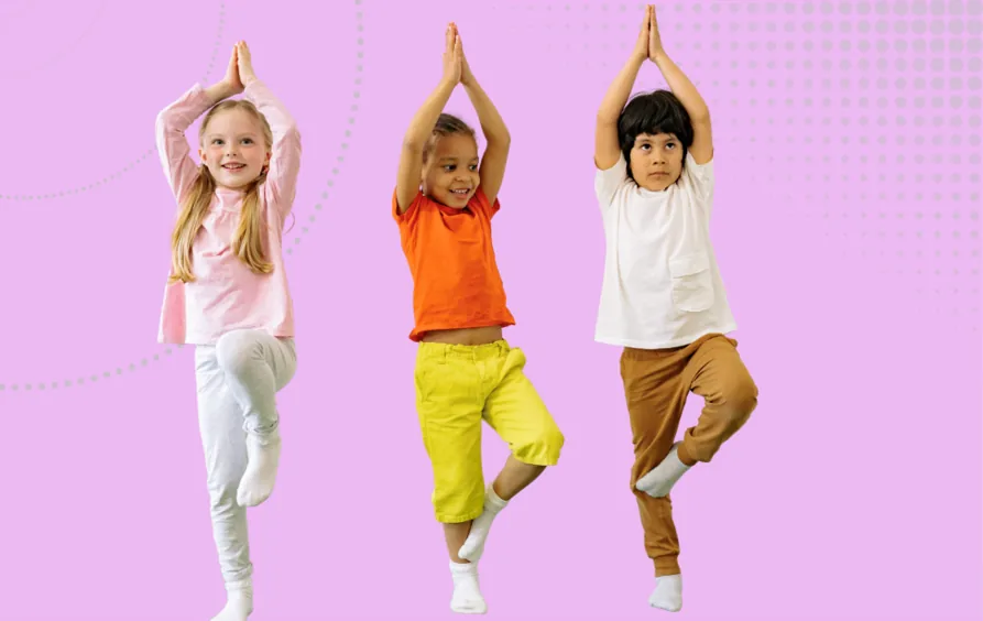 How Ofsted Inspects achievement image - Three children doing a flamingo-style yoga pose