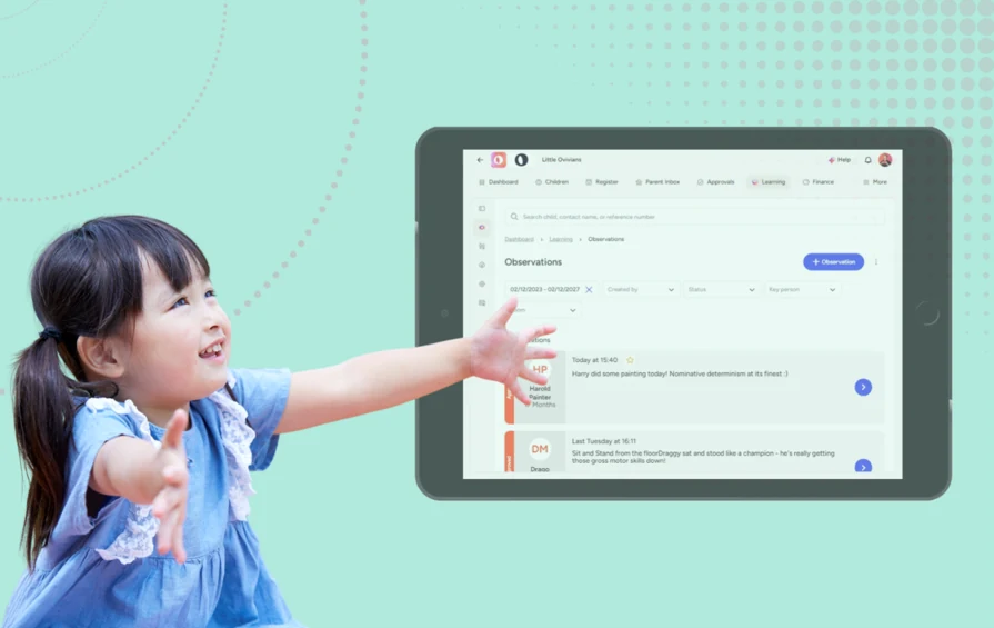 EYFS Ofsted Inclusion Questions Image - Girl reaching for a hug and ovivio screenshot