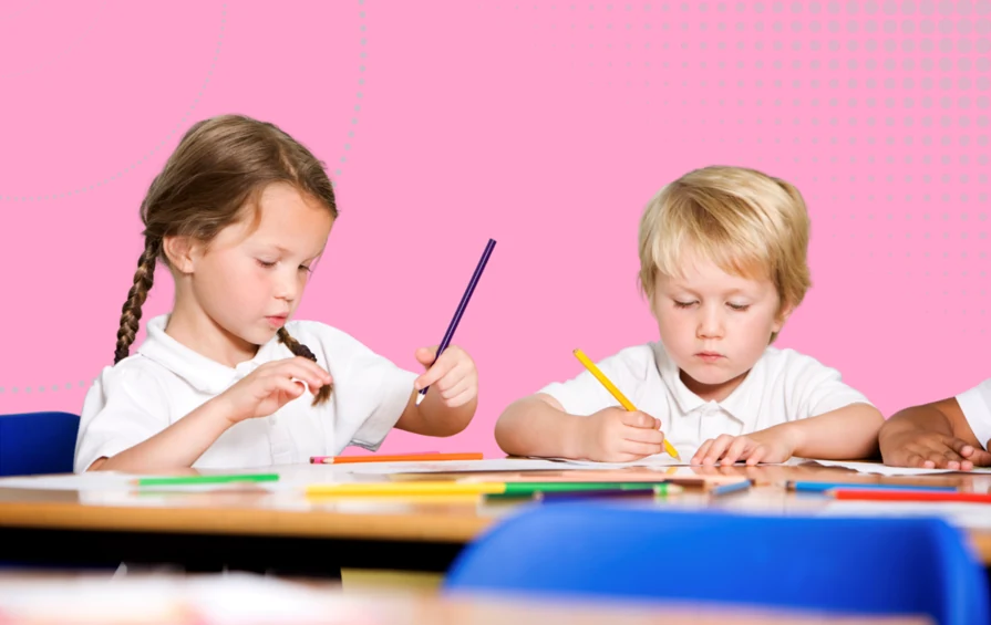 EYFS Ofsted Inclusion Questions Image - Primary school children writing or drawing or colouring