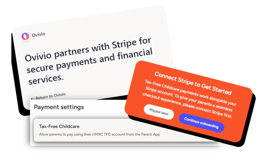 Tax-free childcare, connect Stripe