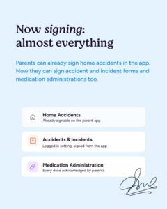 Signatures on more things through ovivio parent app